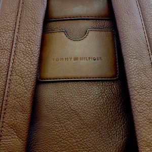 Tommy Hilfiger brown leather backpack
